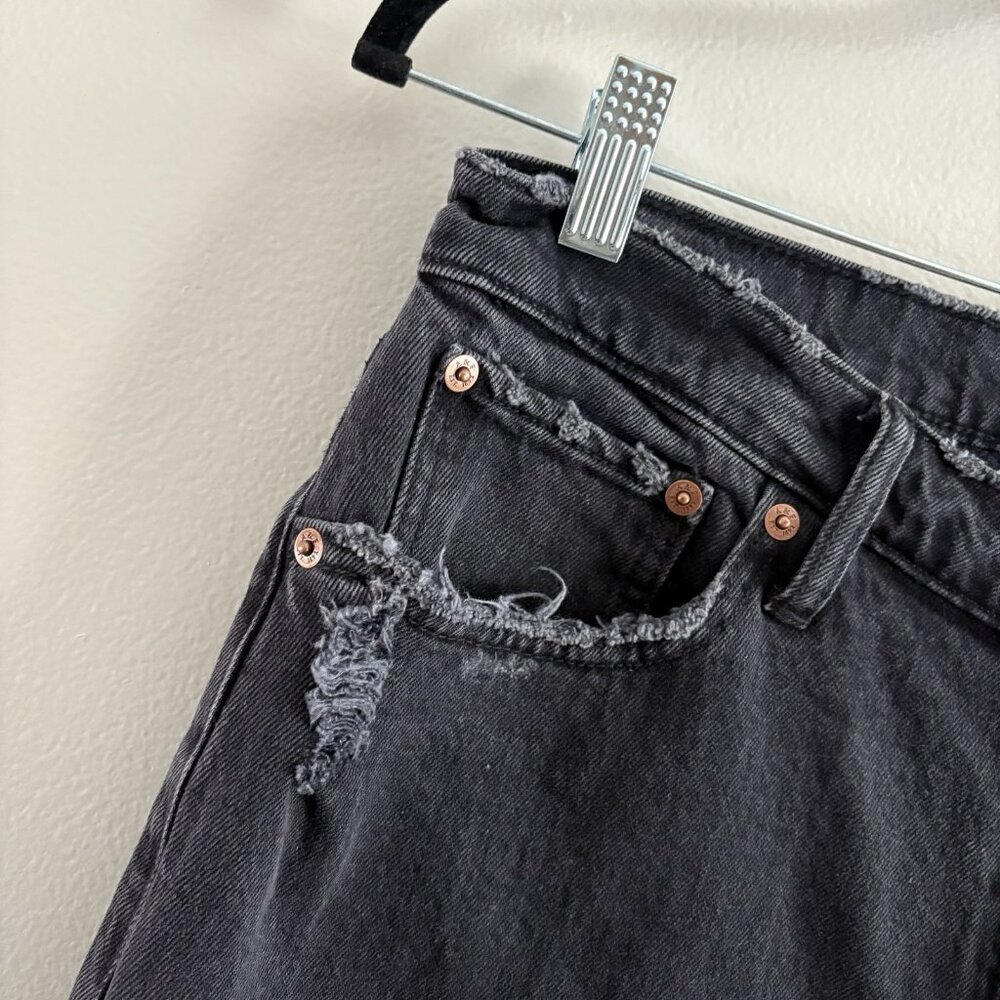 Abercrombie & Fitch Women 29/8XS Black Distressed The Dad High Rise Jeans NWT - Picture 7 of 16